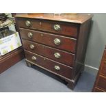 A George III mahogany chest of drawers, 102 x 106 x 48 cm