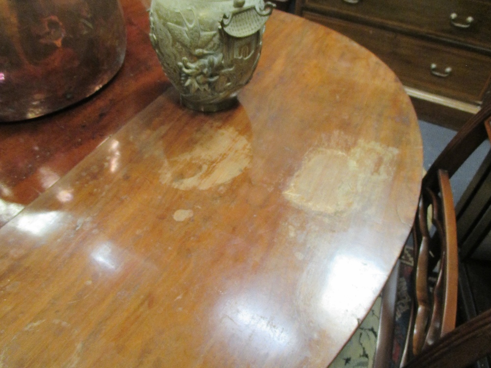 A George III mahogany dining table with two D ends and two leaves, 190cm long - Image 2 of 2