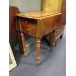 A 19th century walnut drop flap table