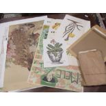 A quantity of paper ephemera including prints from Morris's ??, bookplates posters etc and two
