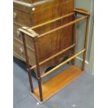 An Edwardian mahogany towel rail and a Chinese low table (2)