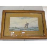 Richmond Markes (British), Sailing boats in choppy waters, watercolour, signed lower left, 17 x 36cm