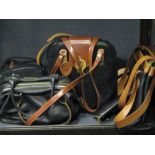 A Longchamp handbag and matching purse together with other handbags by Pierre Cardin, Guy Laroche,
