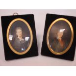 Two oval portrait miniatures of ladies (2)