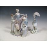 Six Lladro figures of ladies, tallest 31cm