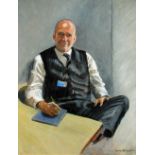 Louise Riley-Smith (British, 20th Century), Portrait of Ian Lyons, Head Porter at Trinity Hall,