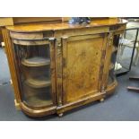 A Victorian walnut credenza, 107 x 146 cm