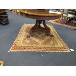 A part-flat weave geometric rug, 144 x 185cm