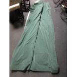 Curtains: 2 pairs green dralon curtains, 2 pairs gold colour curtains, and 3 other curtains (