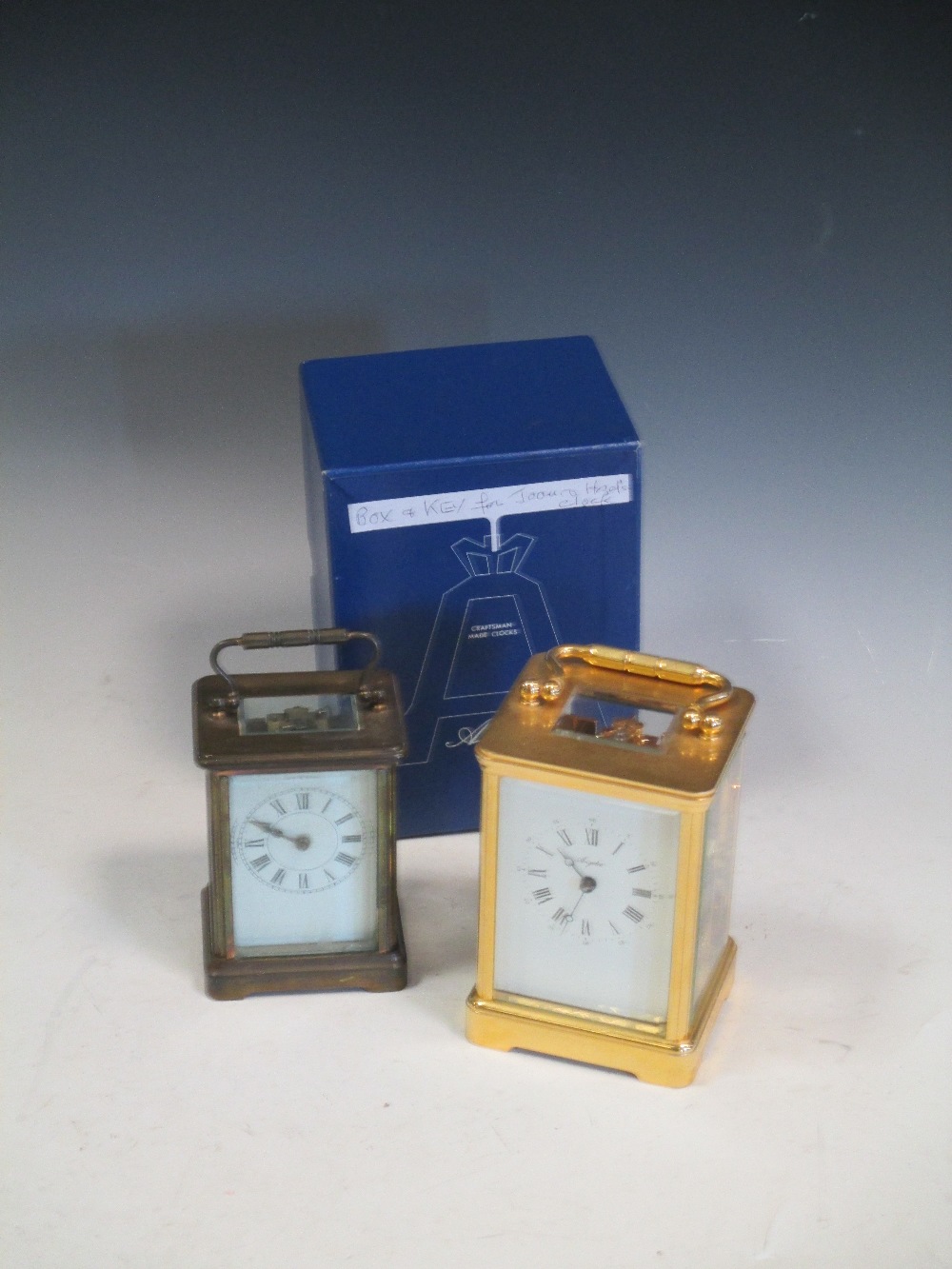 A 20th century 'Angelus' brass cased carriage clock together with another - Bild 2 aus 2