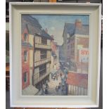 Ellis Berg, (20th century) street scene, oil on board, 60 x 49cm signed