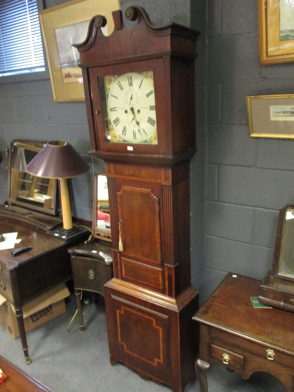 W. Jones, St Asaph, a 19th century oak and mahogany eight day longcase clock, 215cm high