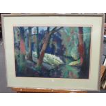 Audrey Miller of Glenlee (British, 20th century), View in Dedham, pastel, signed lower right "Audrey