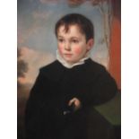 English School (19th century), portrait of one of the sons of the Wigan family, oil on canvas, 91