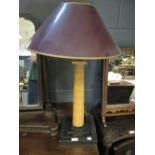 A pair of faux marble painted doric column lamps