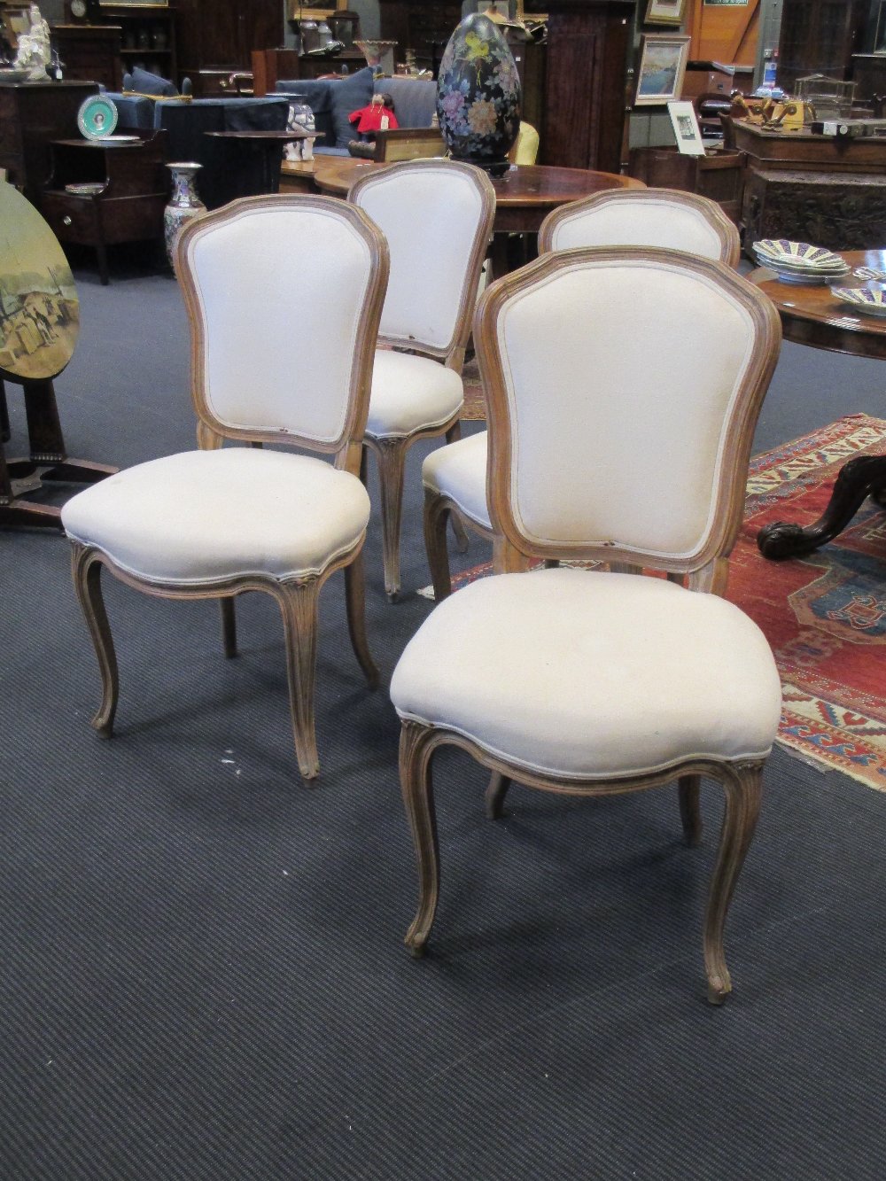Four French style dining chairs