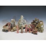 A collection of soapstone carvings