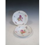 Two Berlin flower painted plates, 24cm diameter