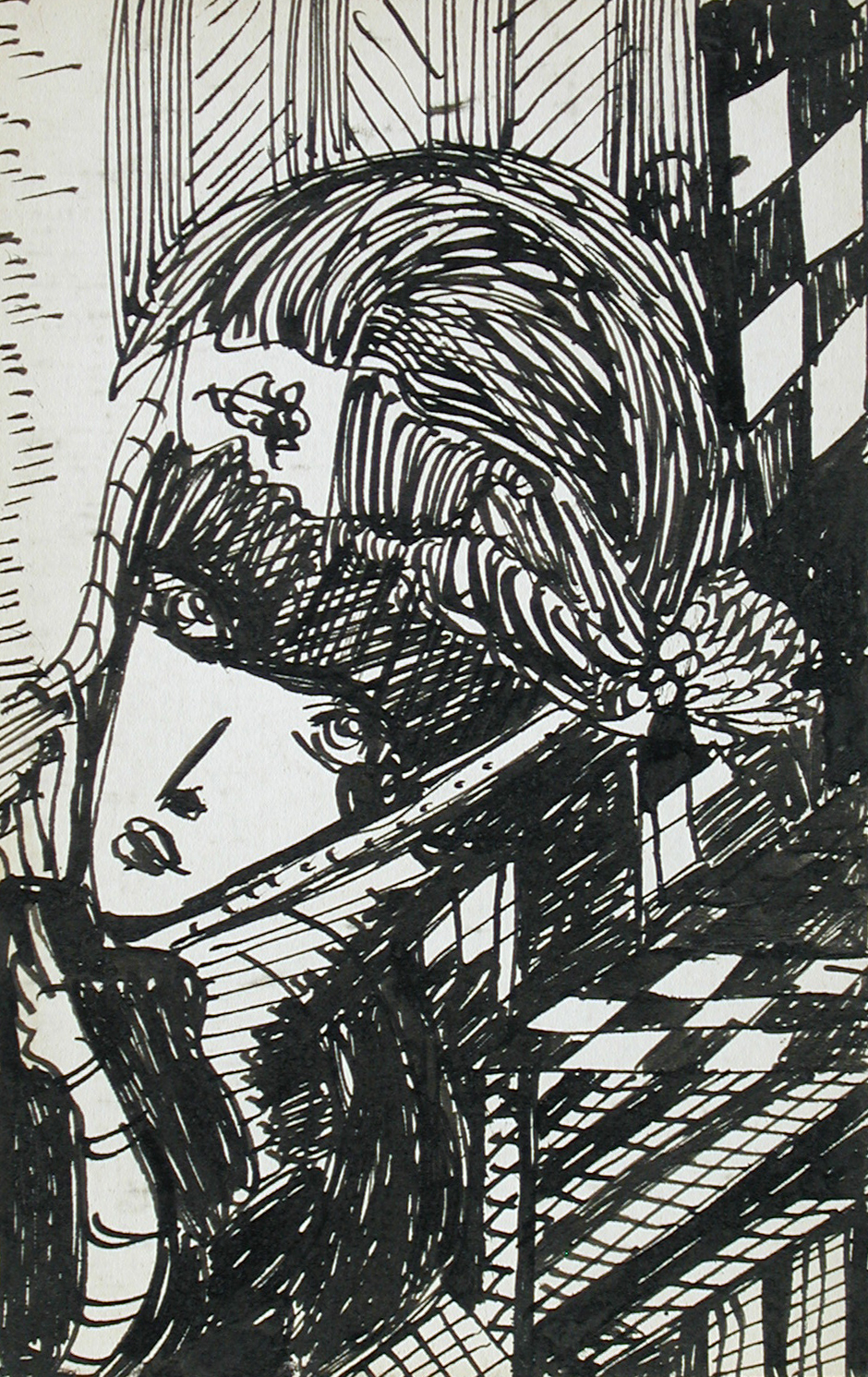 § Madge Gill (British, 1884-1961) Figural studies pen and ink (3) 9 x 14cm (4 x 5in) Unframed. - Image 2 of 2