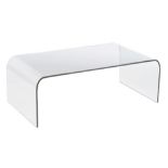 Ligne Roset for Heal's, a 'Pont' glass coffee table, single sheet of moulded and carved glass 38 x