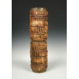 § Bernard Rooke (British, born 1938), a large stoneware cylindrical vase, with abstract design,