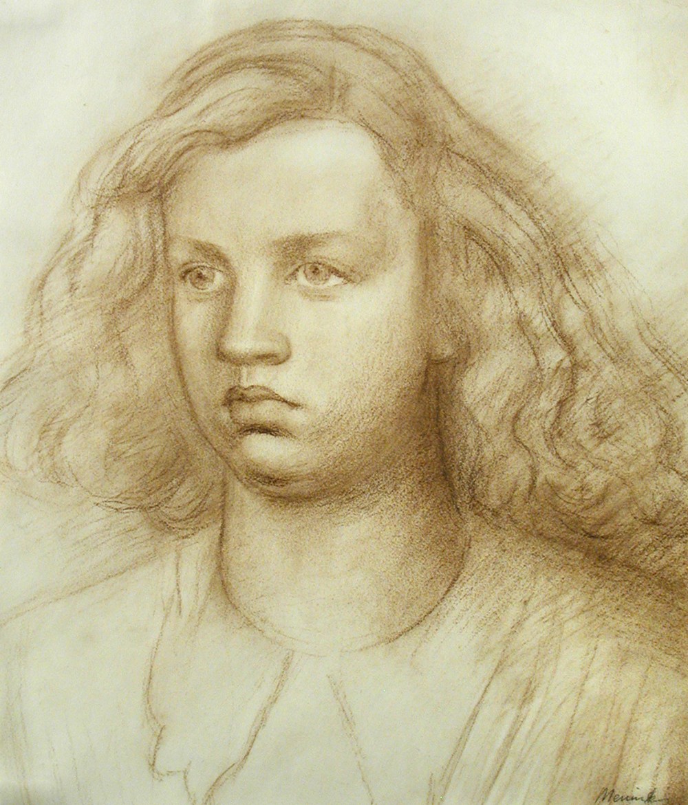 § Bernard Meninsky (Ukrainian/British, 1891-1950) Head Study of a Young Woman signed lower right "