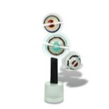 § Alessandro Barbaro for Murano, a glass sculpture of three stylised eyes, mounted to a textured