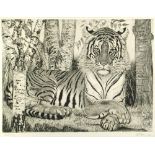 § Eduard Wiiralt (Estonian, 1898-1954) Lamav Tiger (Reclining Tiger) 1937 signed lower right "E