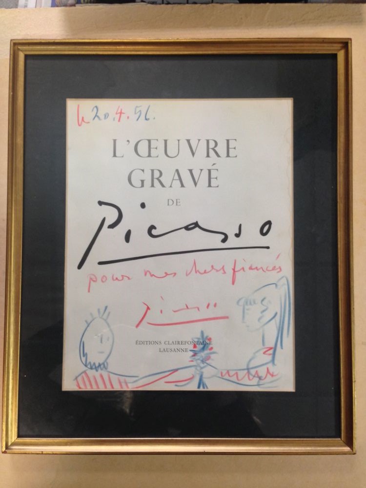 § Pablo Picasso (Spanish, 1881-1973) "Pour mes chers fiancés" - a signed and inscribed title page of - Image 2 of 2