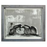 § Henry Moore, OM, CH (British, 1898-1986) Reclining figure, architectural background IV, for XXe