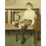 § Anna Airy (British, 1882-1964) Study of a young boy, seated signed lower right "Anna Airy"