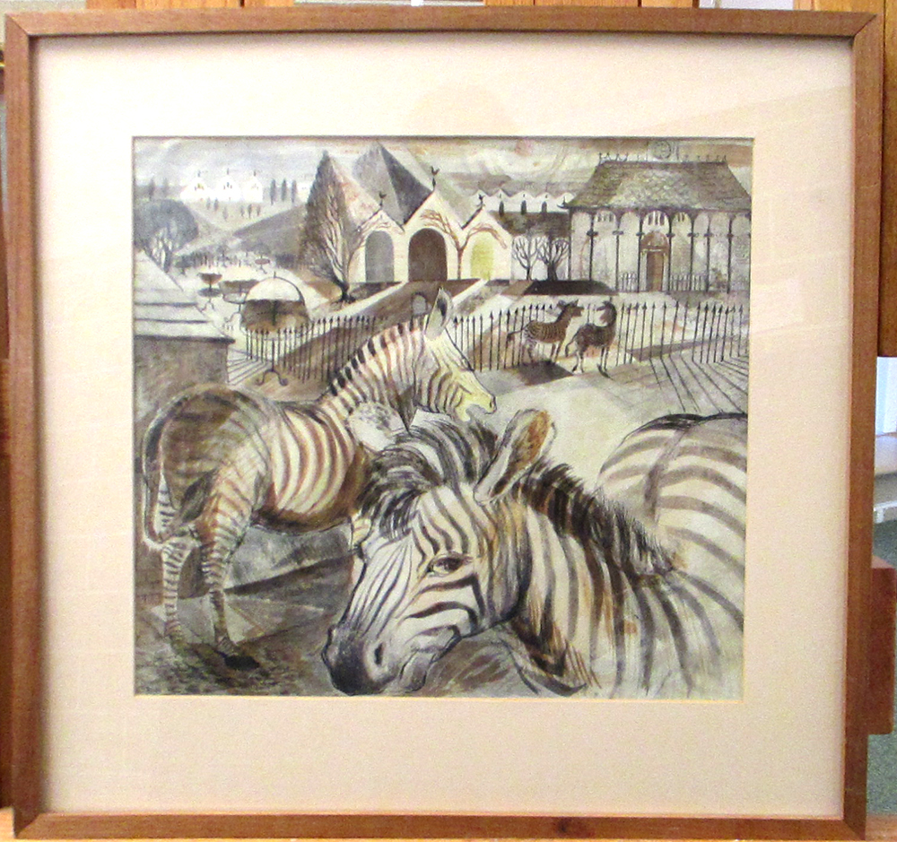 § J Hinde (British, 20th Century) Stripes and patterns signed lower left "J Hinde '49" pen and - Image 2 of 2