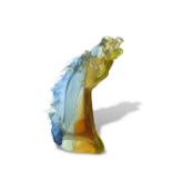 § Alessandro Barbaro for Murano, a stylised glass model of a horse's head, finished in blue,