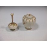 A Worcester 'The Stuart' blush ivory lidded vase and a Worcester bottle neck vase (2)