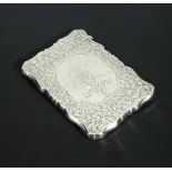 A Victorian silver calling card case, by Nathaniel Mills, Birmingham 1851 of rectangular shape
