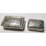 A William IV silver vinaigrette, by Nathaniel Mills, Birmingham 1831, of rectangular shape with