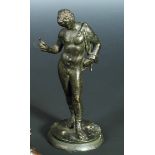 After the Antique, a bronze model of Narcissus, probably 17th century Italian 14½cm (5in)