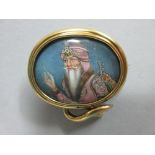 A 19th century brooch with Indian portrait miniature of Maharaja Ranjit Singh, the oval portrait