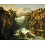 Follower of William Marlow (British, 1740-1813) A View of the Great Cascade at Tivoli, with