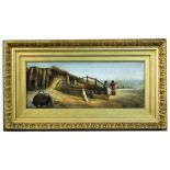 James Smetham (British, 1821-1889) "The Idle Fisherman" signed lower left "J Smetham" oil on