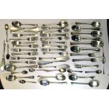 A part service of silver rat tail pattern flatware, by Josiah Williams & Co, ,London, comprising:-