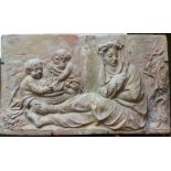 After Claude Michel Clodion (French, 1738-1814), a terracotta relief plaque, depicting Venus with