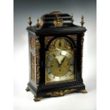 A George III ebonised three train chiming bracket clock, signed 'Thomas Landifield, London', the