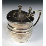 A George III silver mustard pot, by William Hall, London 1806, the tapered oval body with broad