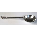 A large mid 17th century style silver seal top spoon, by Wakely & Wheeler, London 1906 with fig