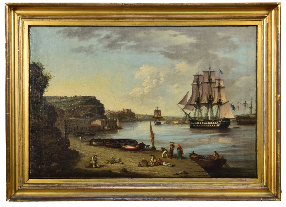 Anton Schranz the Elder (German/Maltese, 1769-1839) British Warships in Port Mahon, Minorca, - Image 2 of 42