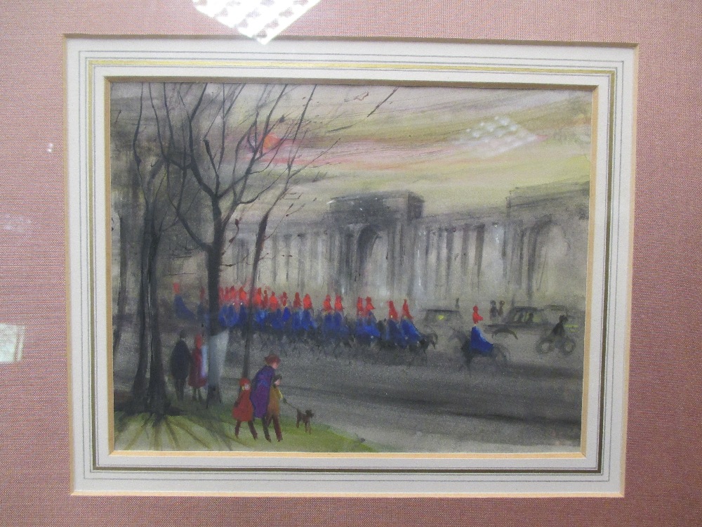 Modern British School (20th Century), Scenes of the Household Cavalry in London, both unsigned, - Image 3 of 4