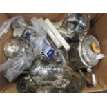 A quantity of EPNS to include flatware, teapot, goblet etc