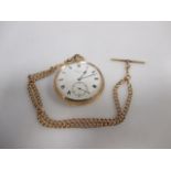 18ct gold Benson Gentlemans pocket watch and chain