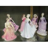 Six coalport figures